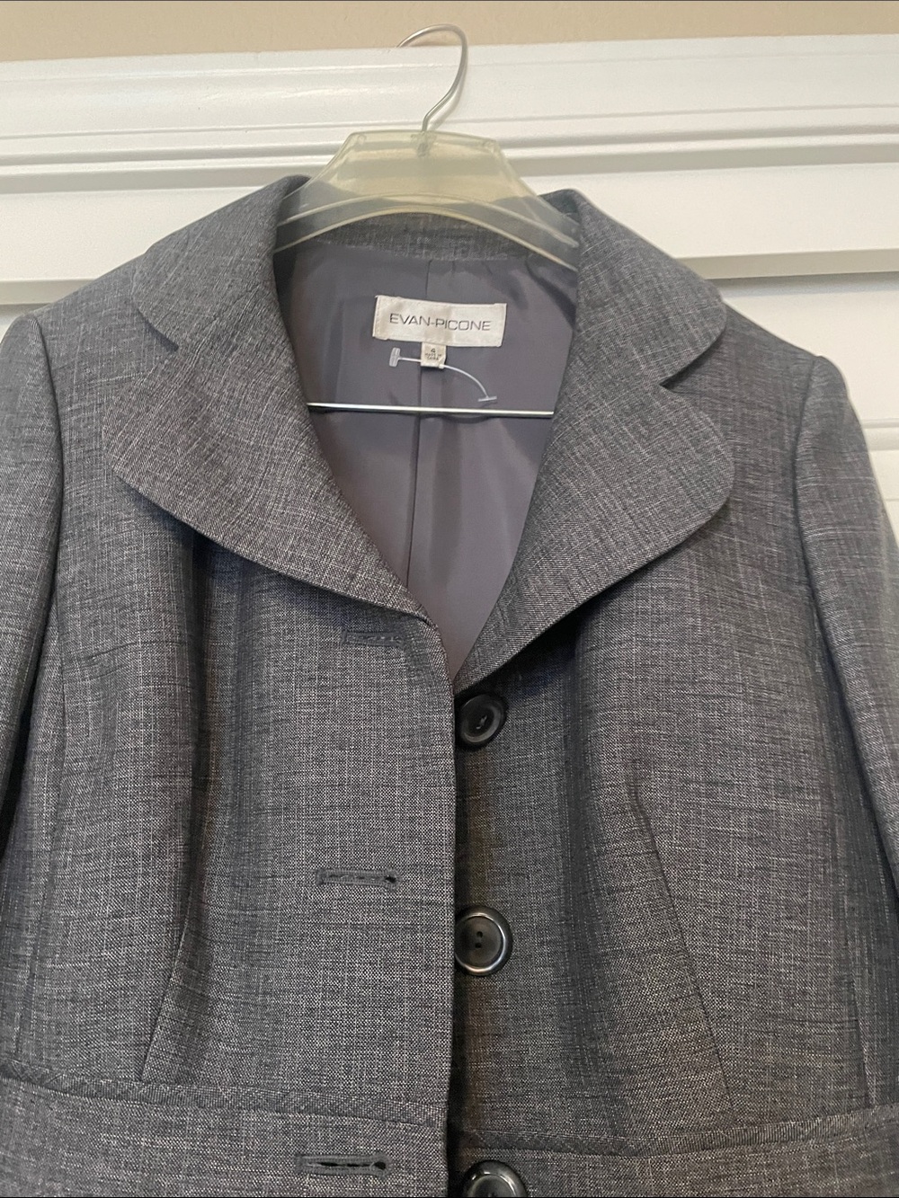 Evan Picone Women's Heather Gray Structured Blazer